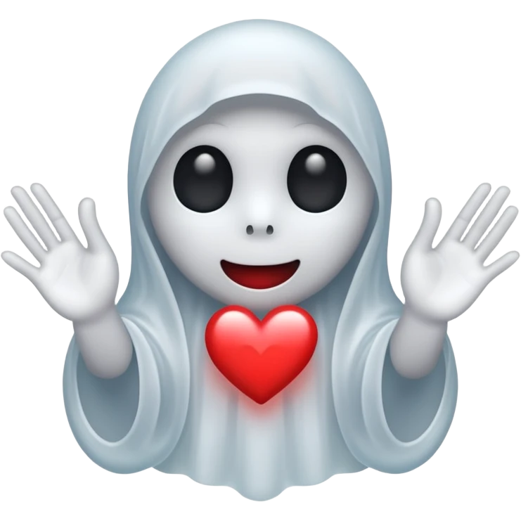 ghost making heart hands  emoji