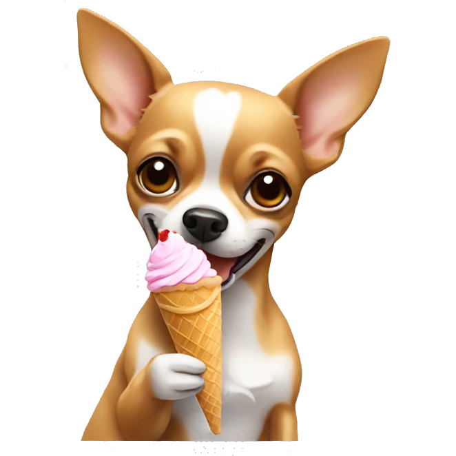 Chihuahua eating ice cream emoji