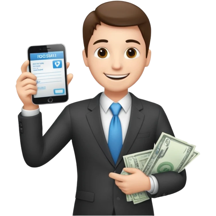 Happy CEO investing money to a hospital emoji