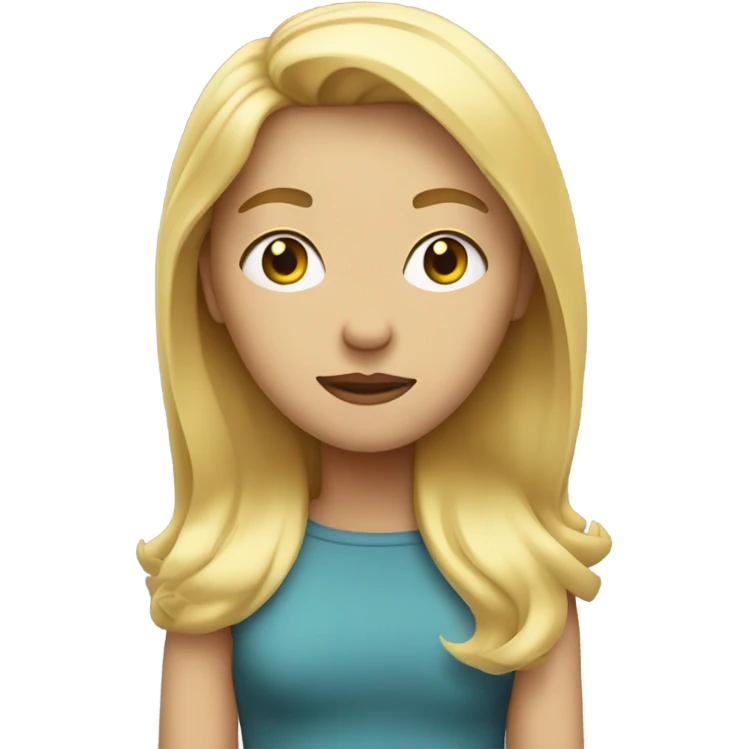 human face with blonde hair straight face and squinted eyes emoji