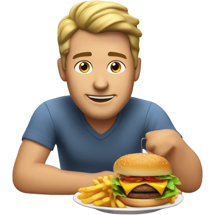 white guy eating fast food emoji