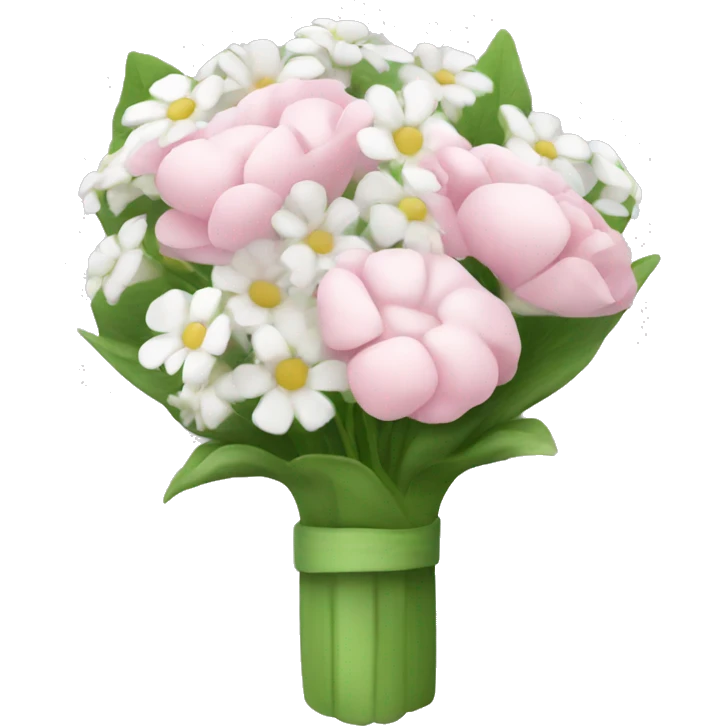 baby pink flower bouquet with white flowers emoji