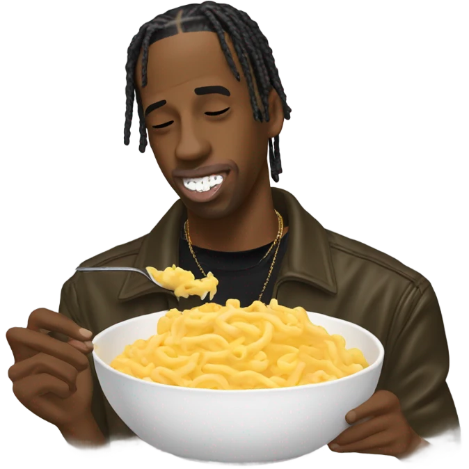 travis scott eating macaroni and cheese  emoji