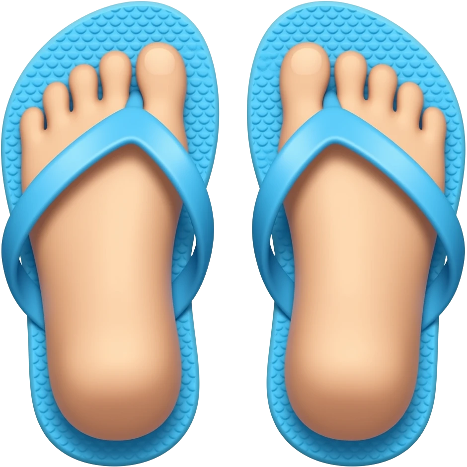 blue feet in flip flops emoji