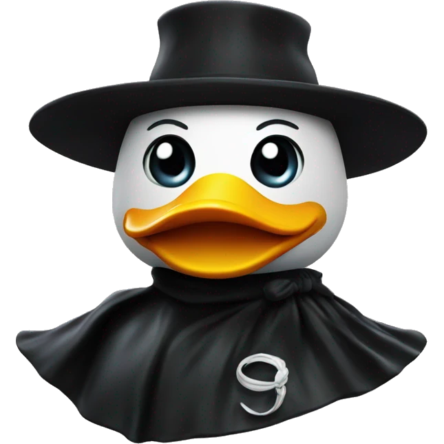 rubber duck with a zorro hat emoji