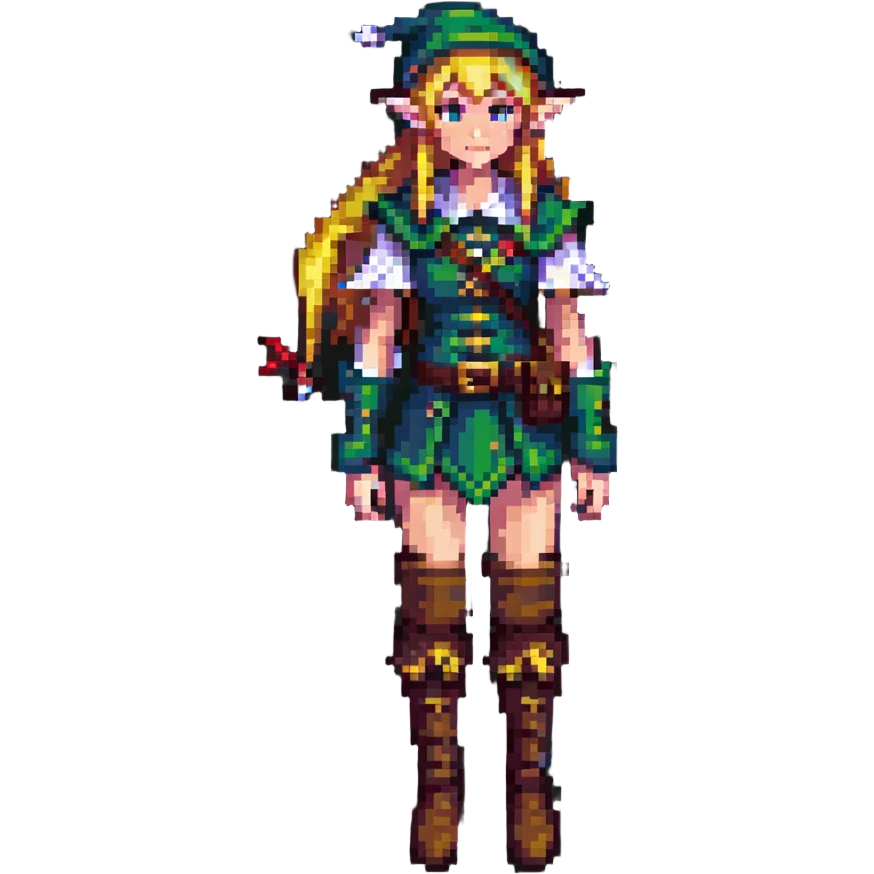 female elf full body portrait, fantasy adventurer emoji
