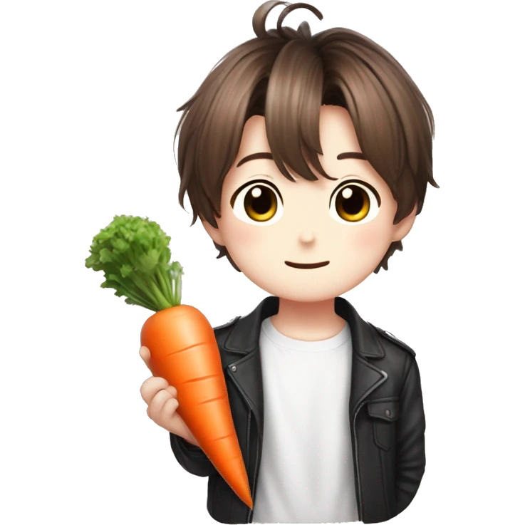 BTS Jungkook cute bunny with carrot emoji