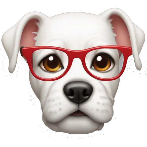 Dog with red glasses emoji