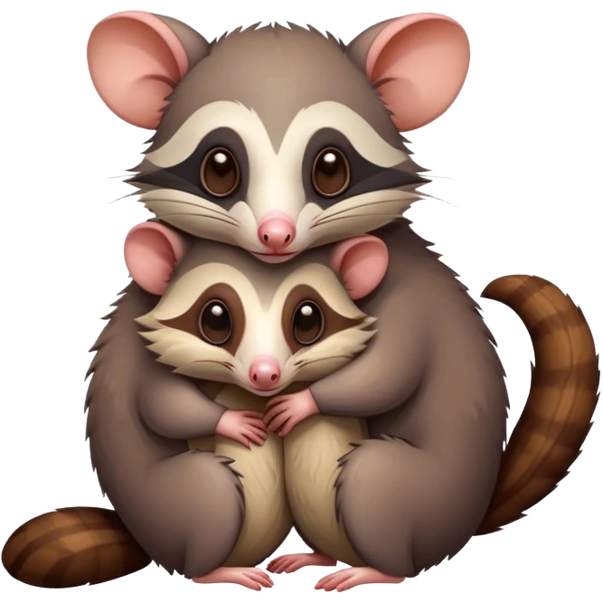 Possum hugging another possum  emoji