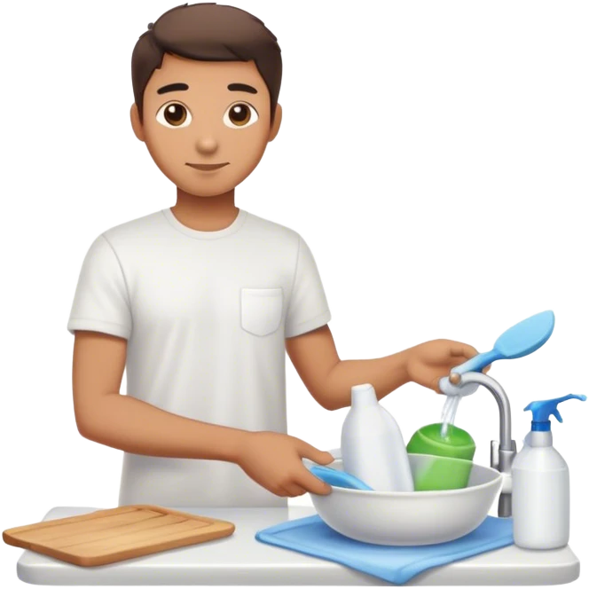 Joseph cleaning dishes emoji