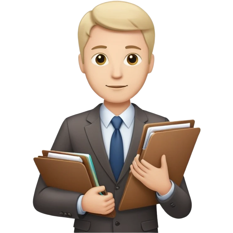business man with file folder and documents emoji