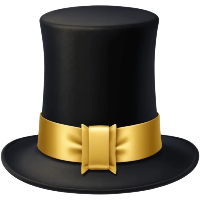 black magic hat with gold ribbon emoji