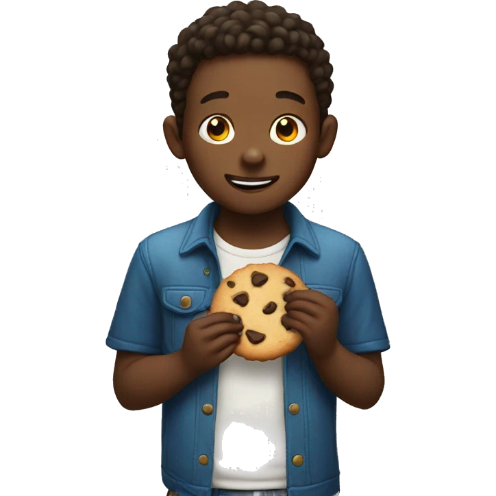 boy eating cookie emoji