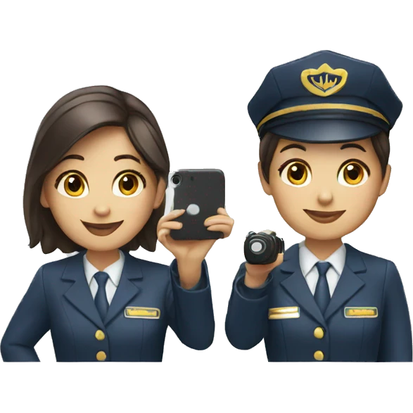 cabin crew taking picture emoji