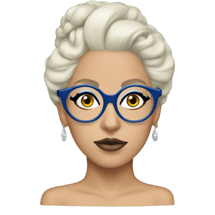 Lady gaga glasses updo blu eyes  emoji