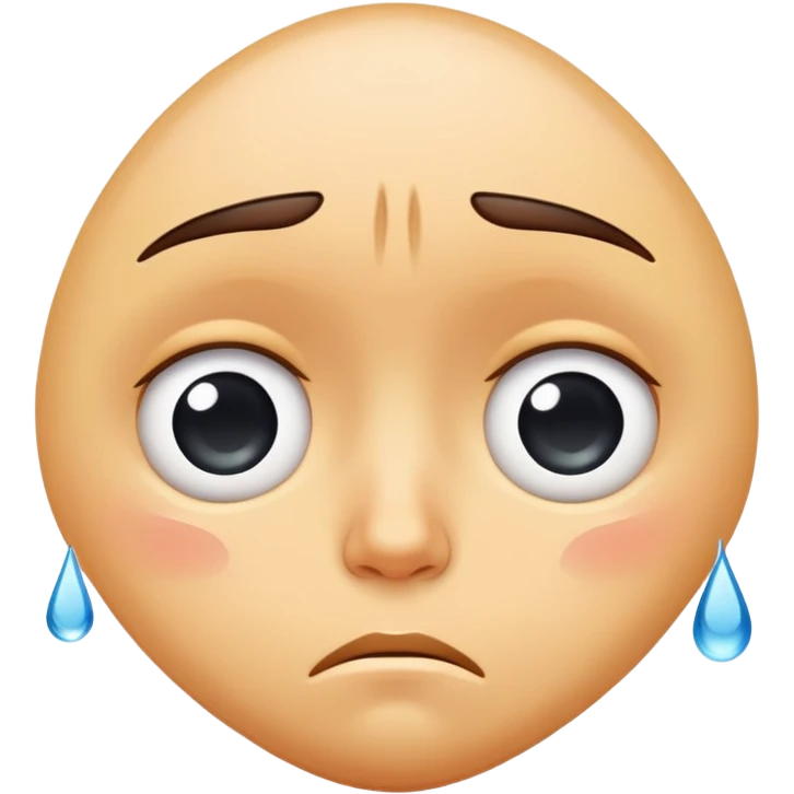 face with big teardrops, sad but cute emoji