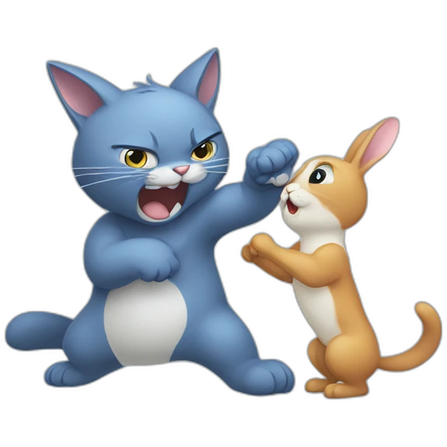 bluecat-fight-with-rabbit emoji