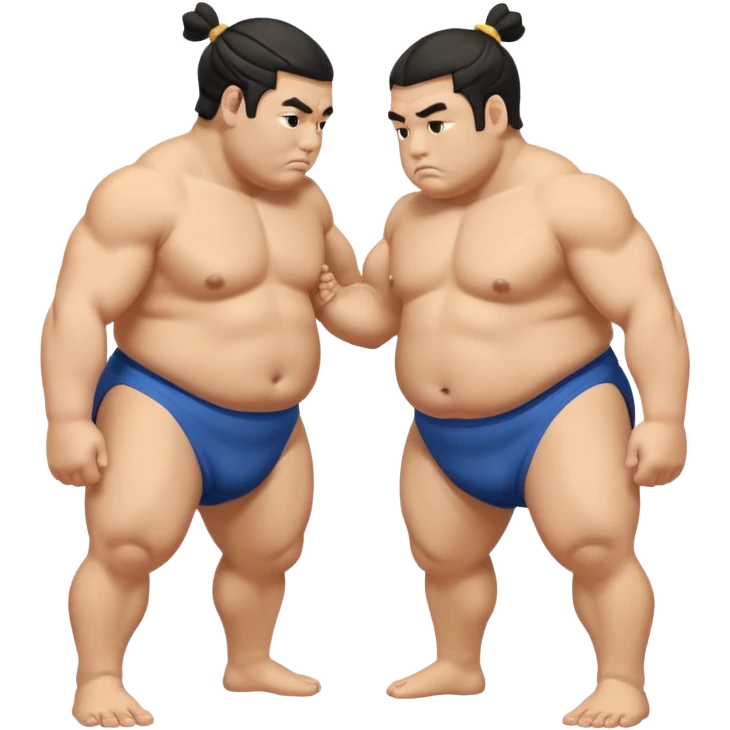 Two sumo wrestlers bowing to each other emoji