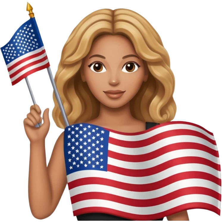 Beyonce with american flag emoji
