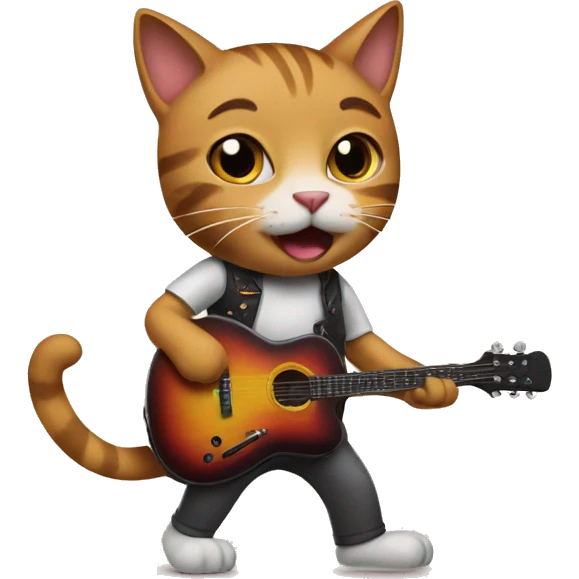 cat playing guitar emoji