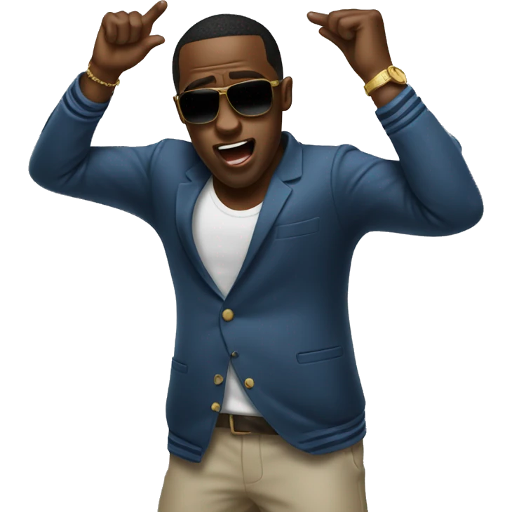 Diddy doing the dab emoji