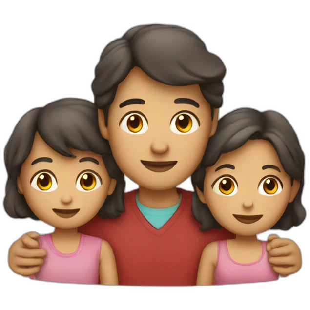 familia papa, mama, 2 hermanos y 1 hermana emoji