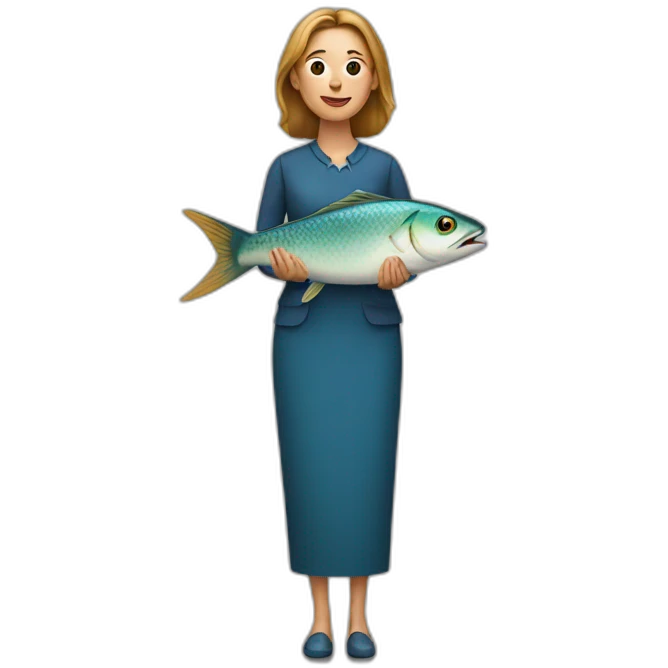 lady hold fish emoji