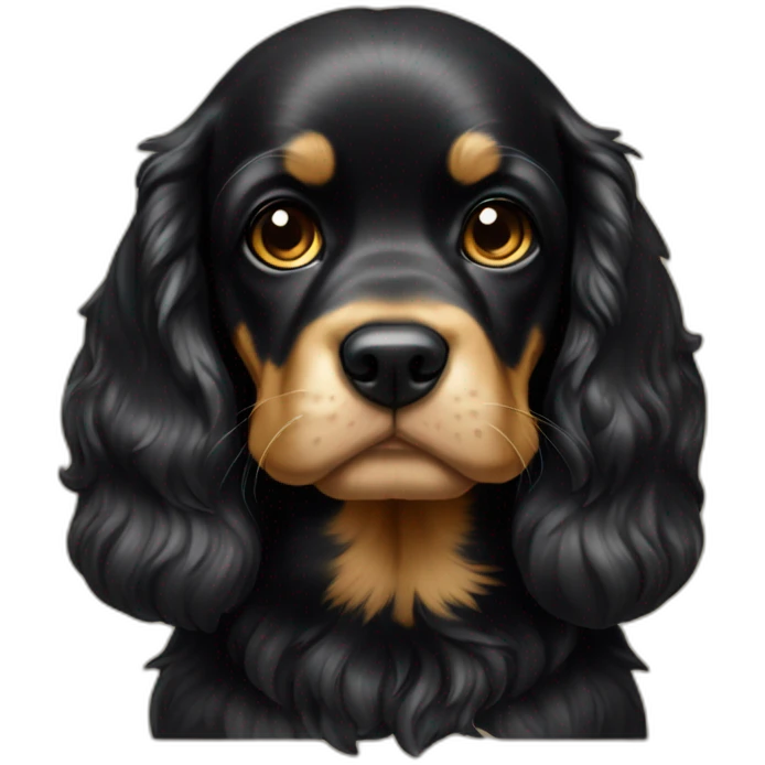 Black and gold cocker two emoji
