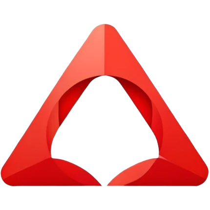 bright red abstract logo, minimal geometric shapes emoji