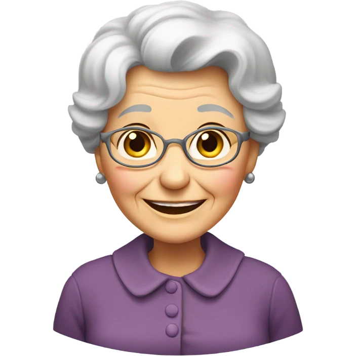 intimate moment between elderly lady  emoji