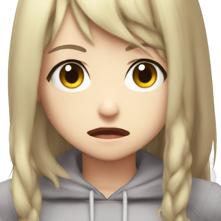 Cute anime girl angry emoji