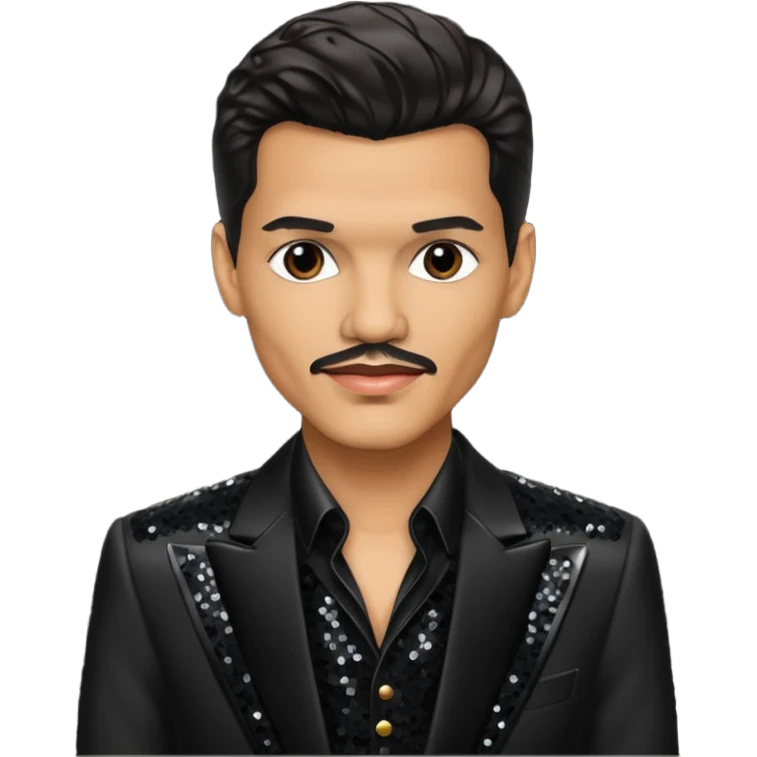 El DeBarge with dark brown hair, black sequin outfit emoji