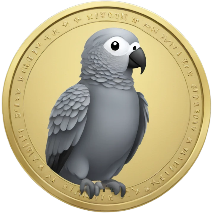Coin with African grey bird on it  emoji