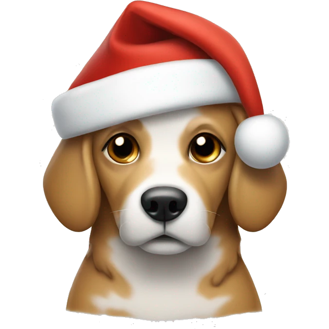 Cozy Dog with a santa hat emoji