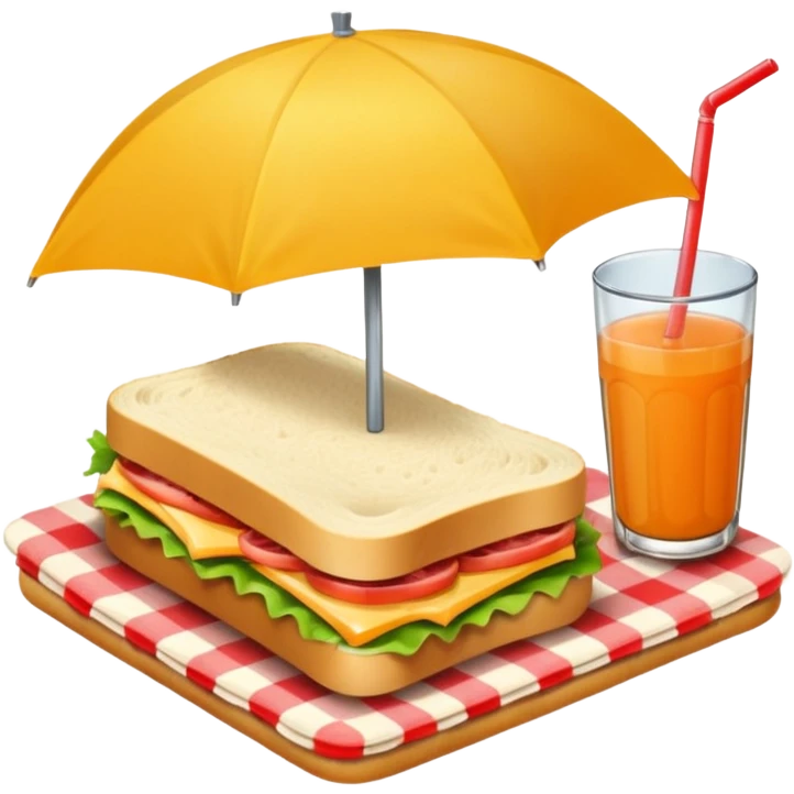 picnic with sandwiche and juice emoji