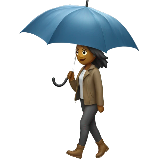 Rain on woman walking emoji