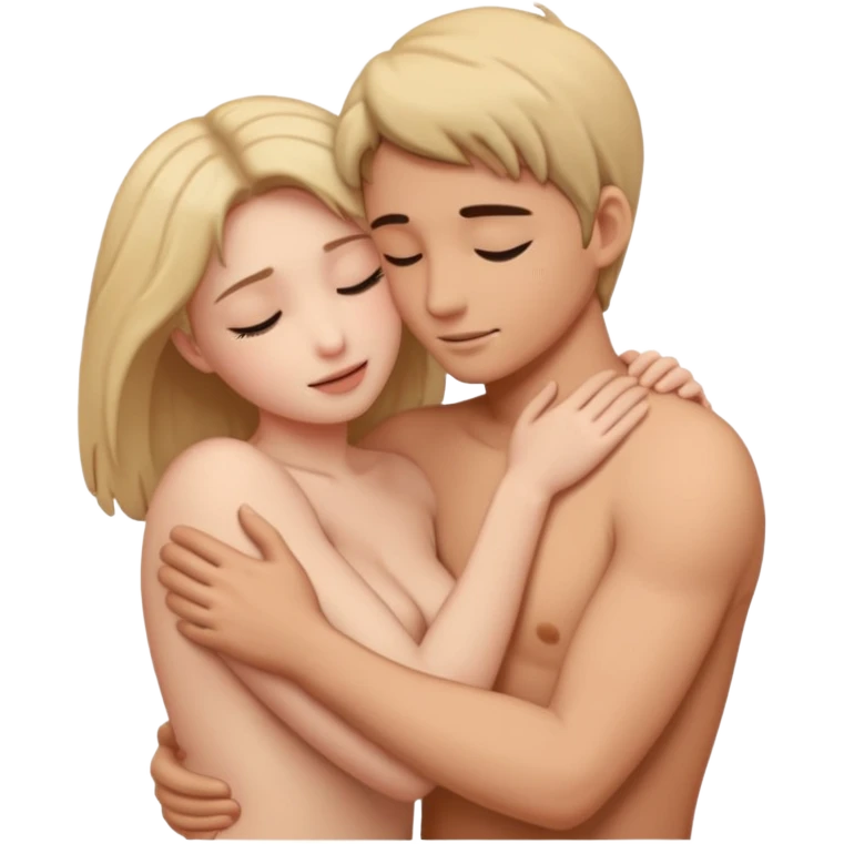 intimate moment between lovers but naked emoji