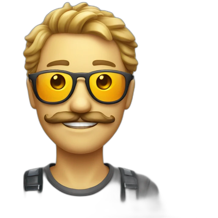 smiley with solar glasses and short mustache emoji