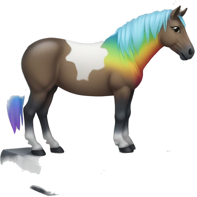 A tombstone which commemorates the death of a rainbow colored zorse emoji