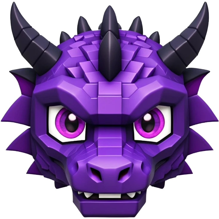 Minecraft black dragon head with purple eyes emoji