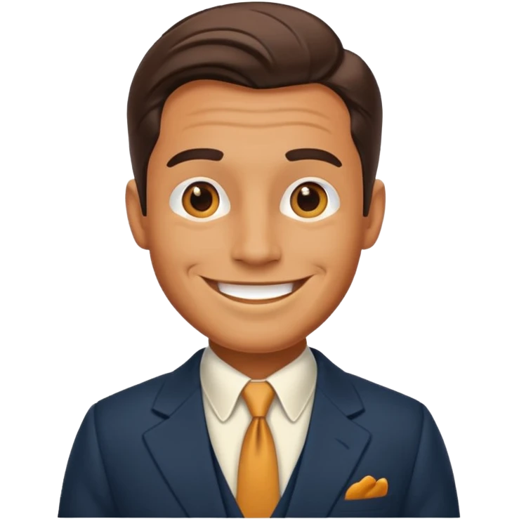 Retro old style man emoji