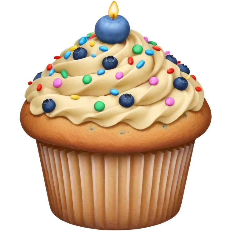 Blueberry Muffin celebrating birthday emoji