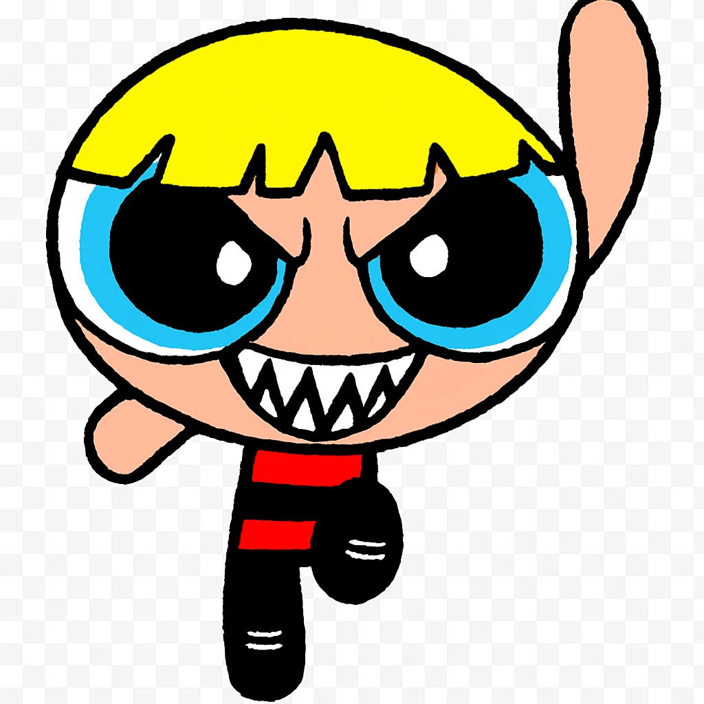 Add a scary face with sharper teeth, slightly menacing eyes, and a subtle creepy expression. Keep the picture quality and style exactly the same with no other changes. emoji