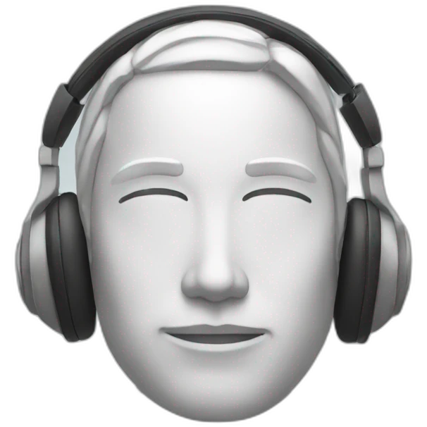 Peaceful face with headphones emoji