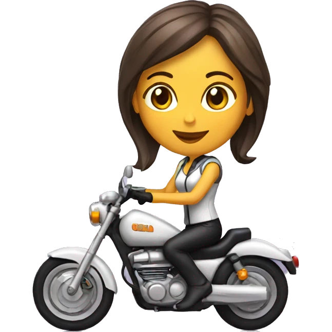 Chica con de novia en moto emoji