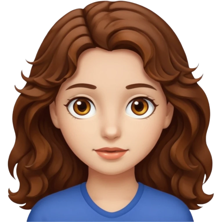 Girl with wavy brown hair emoji