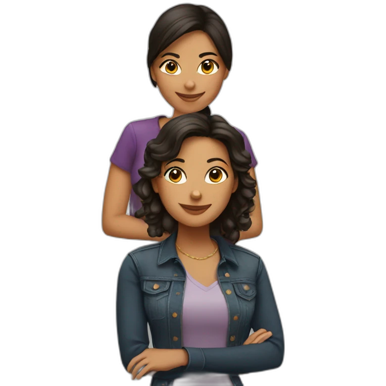 3 latin female friends emoji