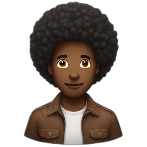 Black guy with a huge afro emoji
