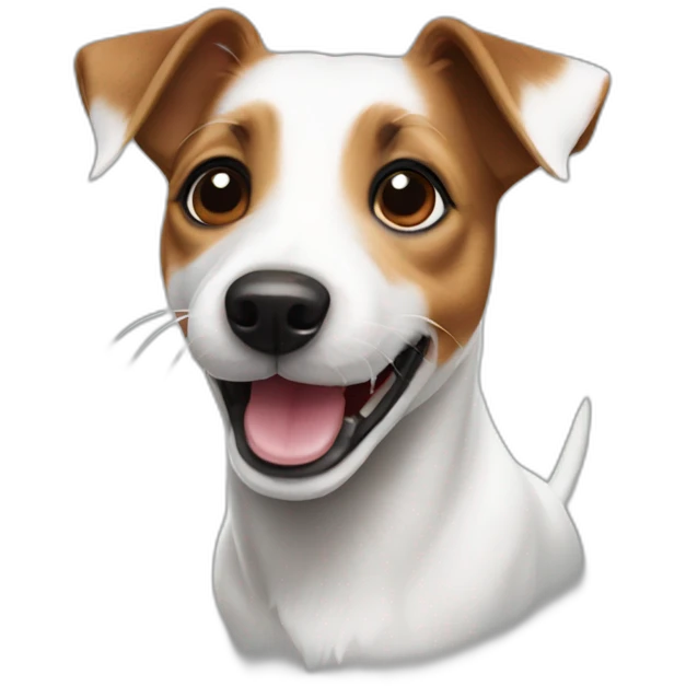 A cute and happy Jack Russell Terrier emoji