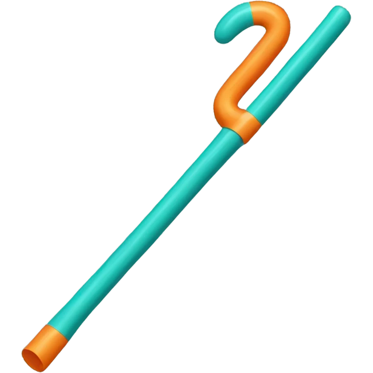 Teal and orange cane emoji